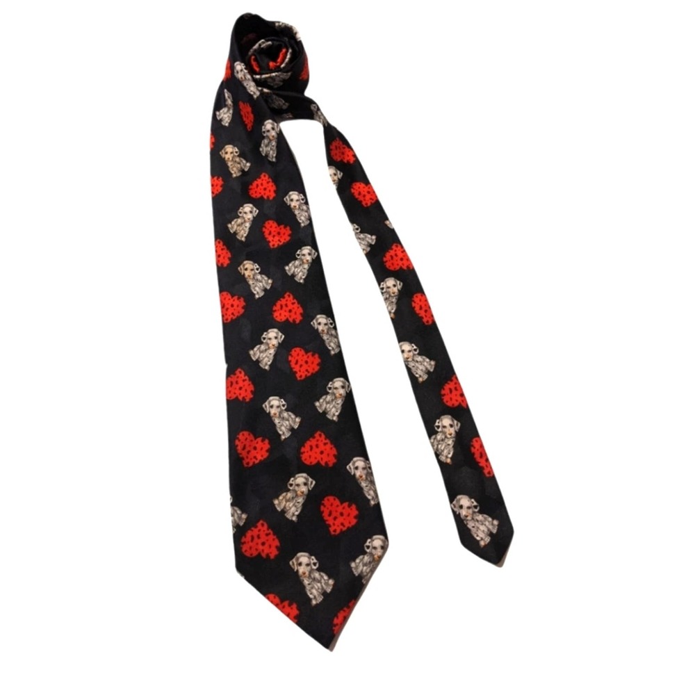 Vintage Andaloro Dalmatians & Hearts Tie